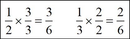 identify common denominator in subtracting fractions