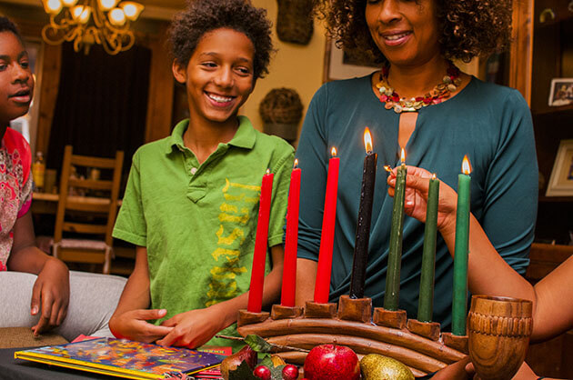 Family celebrating Kwanzaa