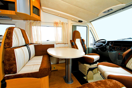 dining area in an RV