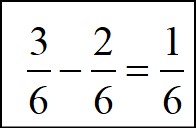 subtract numerator in subtracting unlike fractions