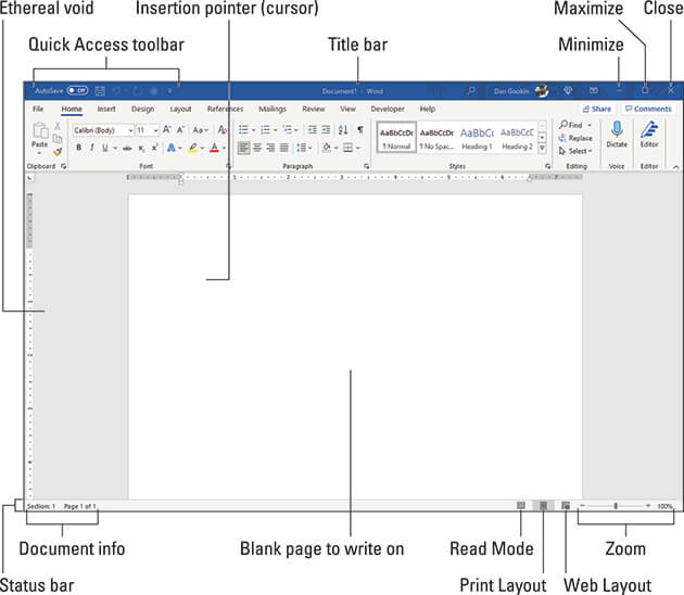 Word 2021 screen