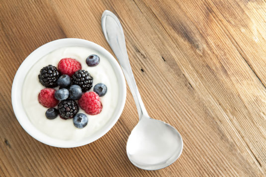 Eating yogurt is a great way to get calcium into your diet, plus yogurt contains friendly bacteria that happily populate your digestive system.