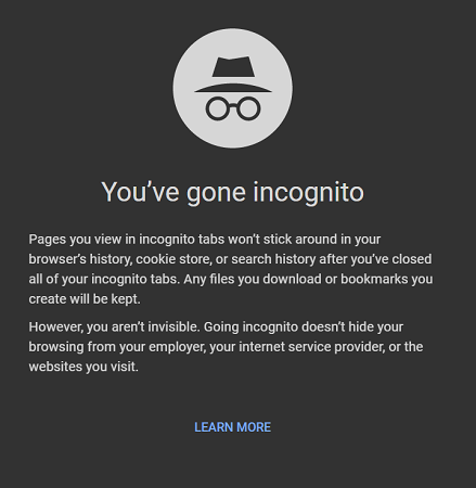 how to activate incognito mode