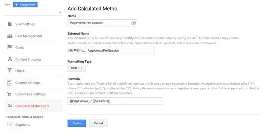 Google Analytics metrics