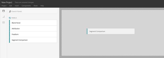 Adobe Analytics Segment Comparison panel