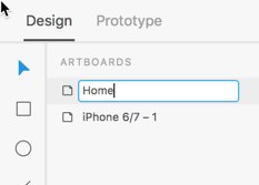 changing artboard name Adobe XD