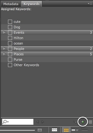 New Keyword button Creative Cloud