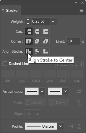 How To Change The Width And Type Of A Stroke In Illustrator Cc Dummies