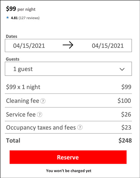Airbnb fees can add up