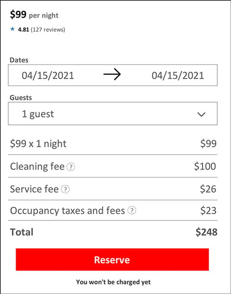 Airbnb fees can add up