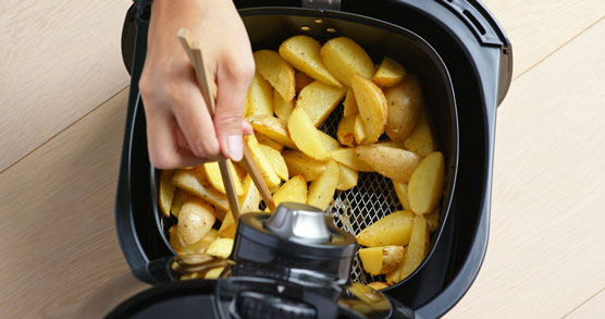 air fryer in use
