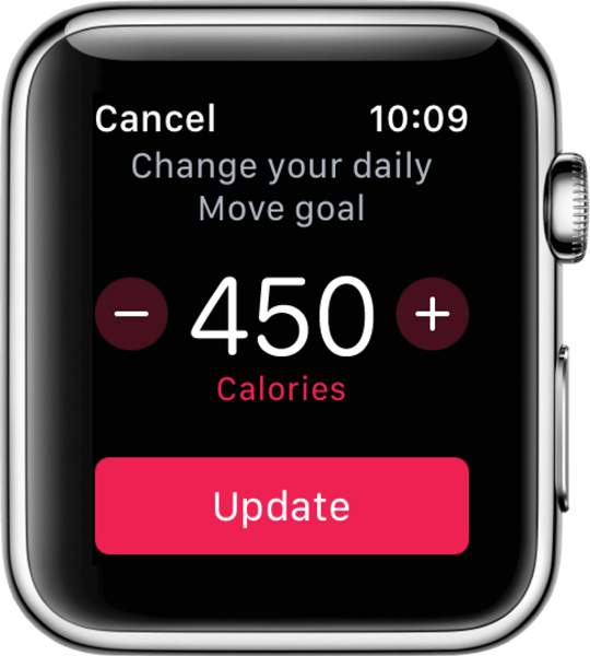 setting goals on Apple Watch