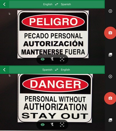 augmented reality Google Translate