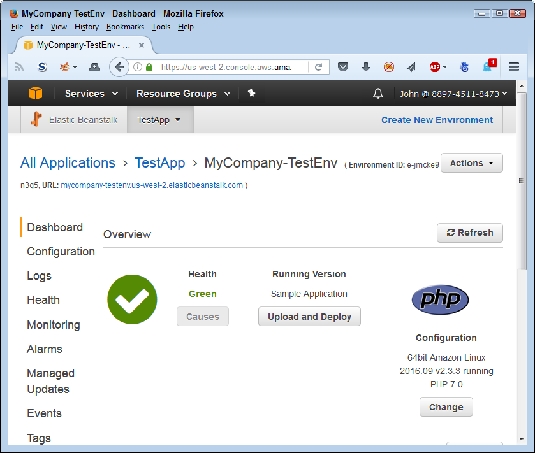 application dashboards AWS