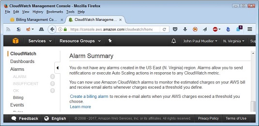 AWS billing alarm