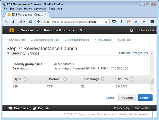 instance config AWS