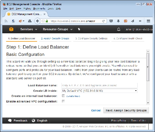 load balancer settings AWS