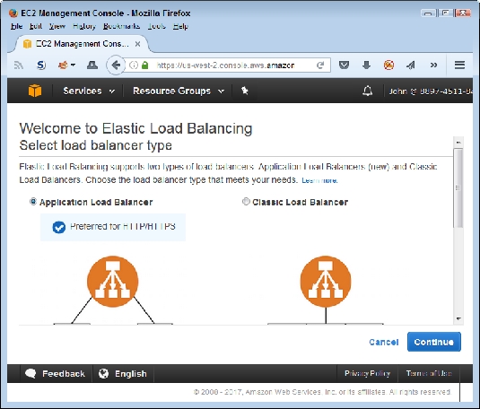 load balancer type AWS