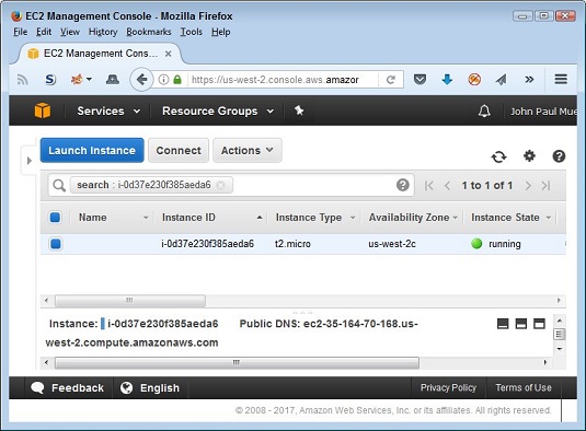 verify instance in running AWS