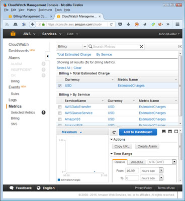 Choose Metrics\Billing on the left side of the display.