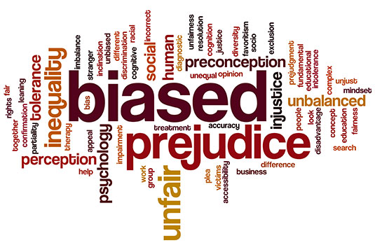 word cloud of biases