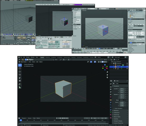 progression of Blender through the years.