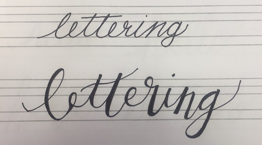 lettering with bounce and no bounce