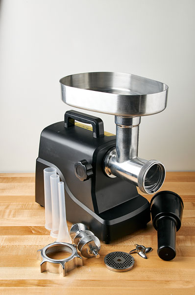 Electric meat grinder.