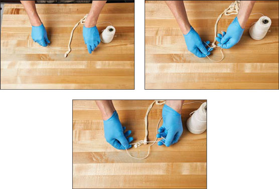 Knot-tying steps