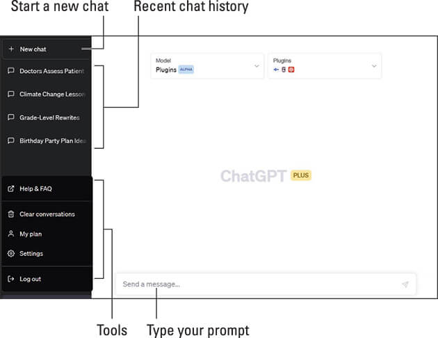Screenshot showing the ChatGPT user interface