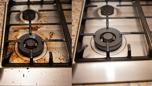 How to clean a stove top including glass, gas and electric stoves