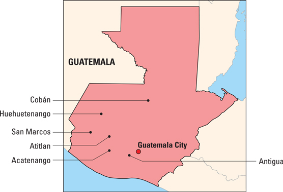Coffee-growing regions in Guatemala