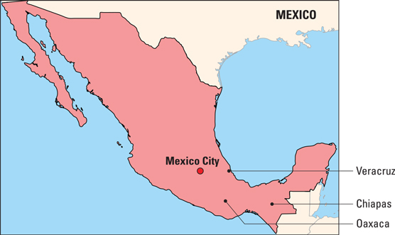 Coffee-growing regions in Mexico
