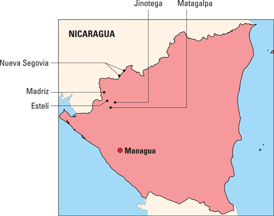 Coffee-growing regions in Nicaragua