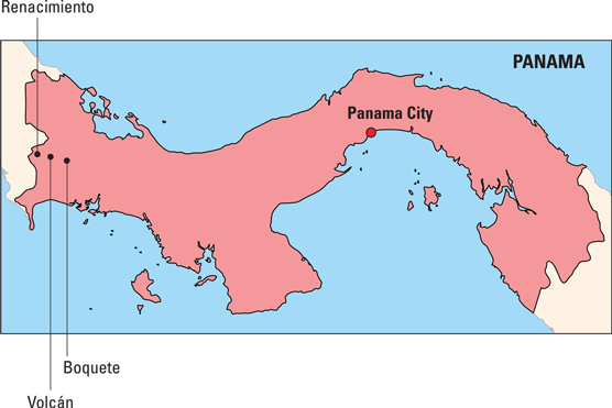 Coffee-growing regions in Panama.