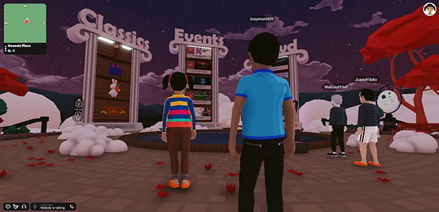 Screenshot showing the Decentraland metaverse platform