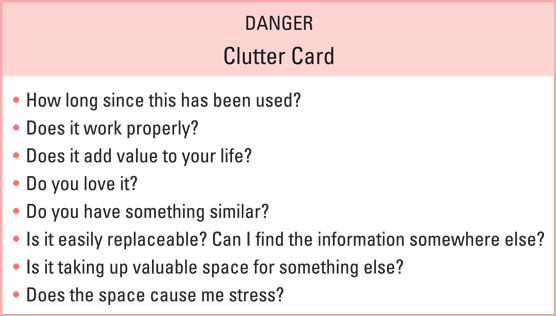 Clutter danger card