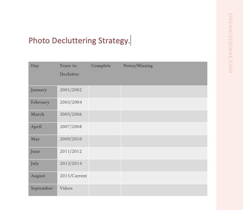 photo decluttering strategy