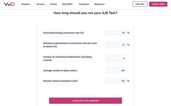 A test duration calculator