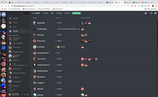 Discord Friends List