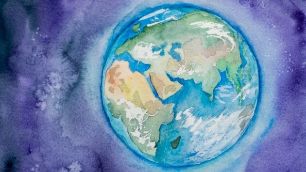 Earth Globe Painting