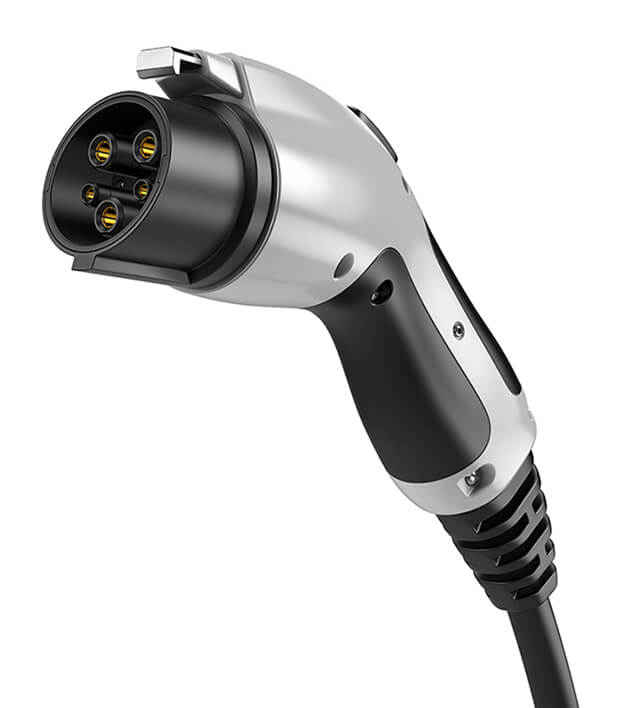 Photo of a standard Level 2 electric car charger.