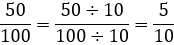 equation demonstrating simplifying a fraction