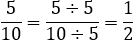 equation showing how to simplify a fraction