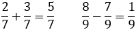 equation showing adding and subtracting fractions