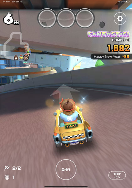 Mario Kart in action.