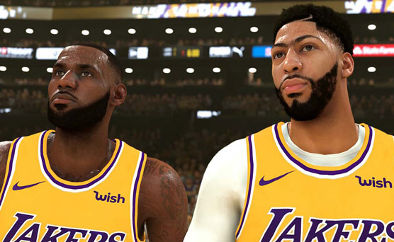 Anthony Davis and LeBron James in NBA 2K20.