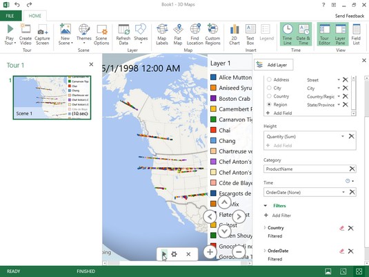 How to Use the 3D Map Feature in Excel 2019 - dummies