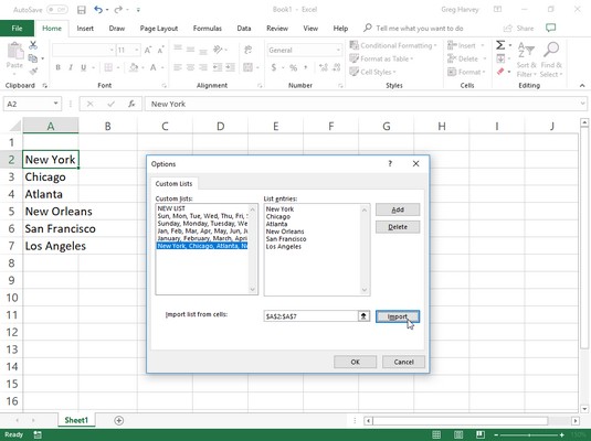 custom series AutoFill Excel 2019