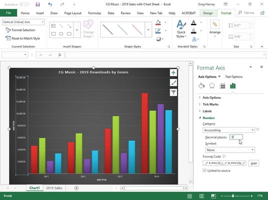 formatting Excel axes